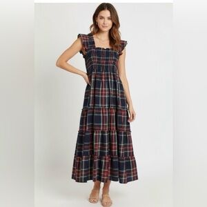 Hill House Ellie Nap Dress in Navy Tartan Size 2XL